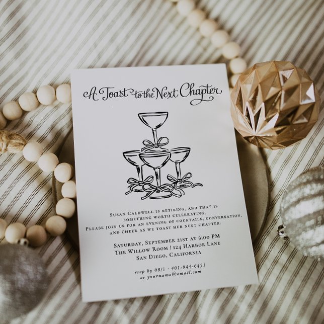 Convites A Toast to the Next Chapter | Elegant Retirement  (Criador carregado)