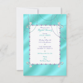 Convites A turquesa Jewels as pérolas dos diamantes