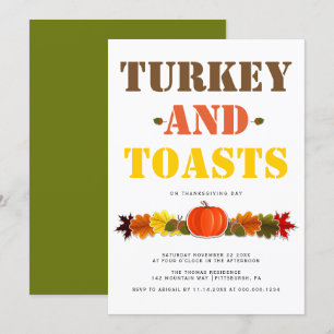 Convites A Turquia e os Toasts ousados tipografia