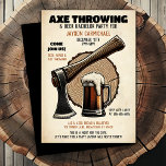 Convites A última cerveja do Groom Ax jogando Solteiro Bash<br><div class="desc">Este convite único dá o tom para uma celebração memorável, apresentando uma imagem impressionante de um machado e uma caneca de cerveja esfria contra um fundo rústico de fatia de madeira. Perfeito para o noivo com amor pela aventura e um bom suspiro, esse convite promete um evento cheio de emoções...</div>