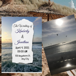 Convites A unique beach wedding invitation 