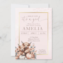 Convites A vaca Blush Highland é uma abóbora