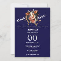 A vaca engraçada encara a festa surpresa qualquer