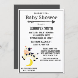 Convites A Vaca Saltou Sobre O Chá de fraldas Da Vieira Da