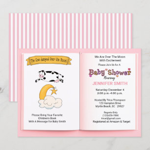 Convites A vaca saltou sobre o Chá de fraldas das meninas 