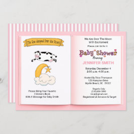 Convites A Vaca Saltou Sobre O Chá de fraldas Das Moon Girl