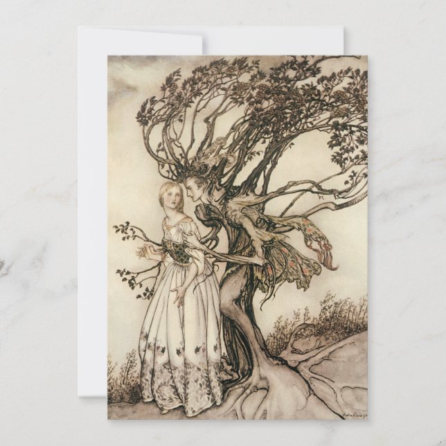 Convites A Velha Mulher na Madeira por Arthur Rackham (Frente)