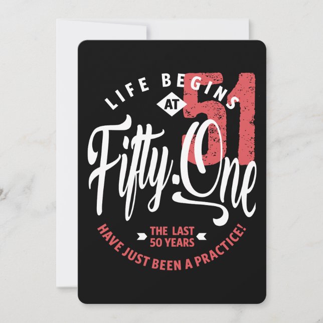 Convites A vida começa aos 51 | Aniversário de 51ruas (Frente)