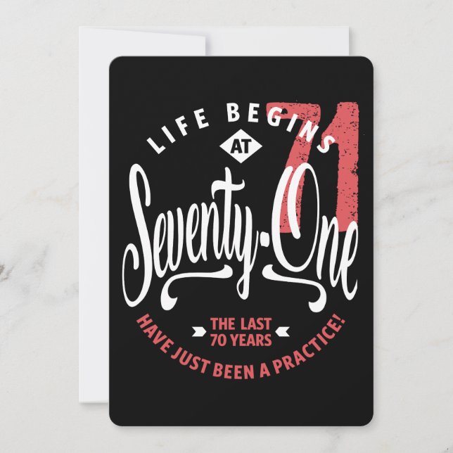 Convites A vida começa aos 71 anos | 7110000ruas (Frente)