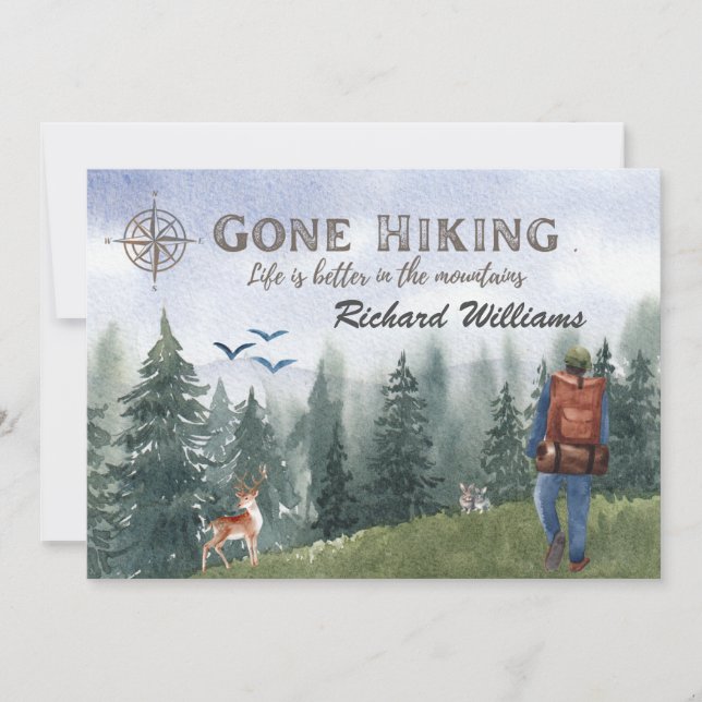 Convites A vida de caminhada é melhor que as montanhas Hike (Frente)