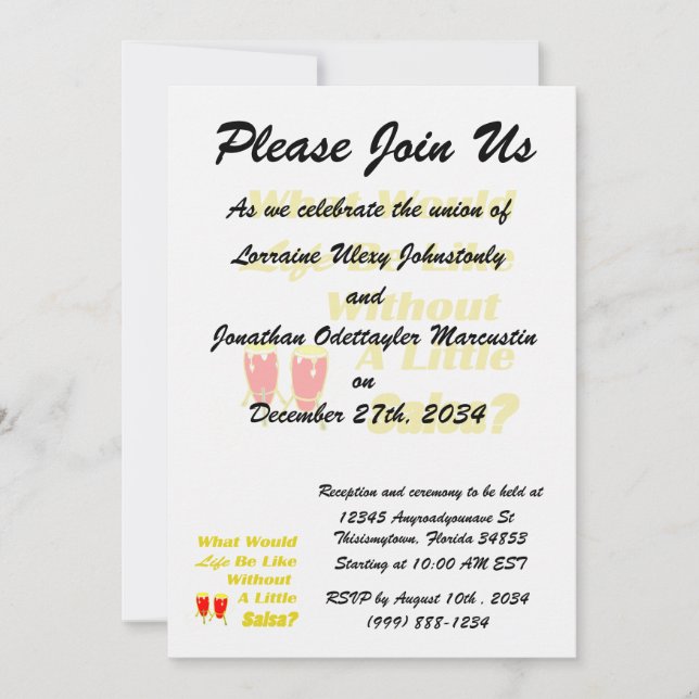 Convites a vida deve ser como sem salsa amarelada com gás v (Frente)