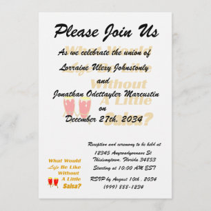 Convites a vida é como sem salsa, texto cor de laranja, g