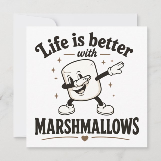 Convites A vida é melhor com marshmallows (Frente)