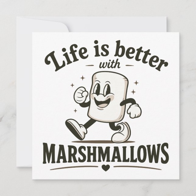 Convites A vida é melhor com marshmallows (Frente)