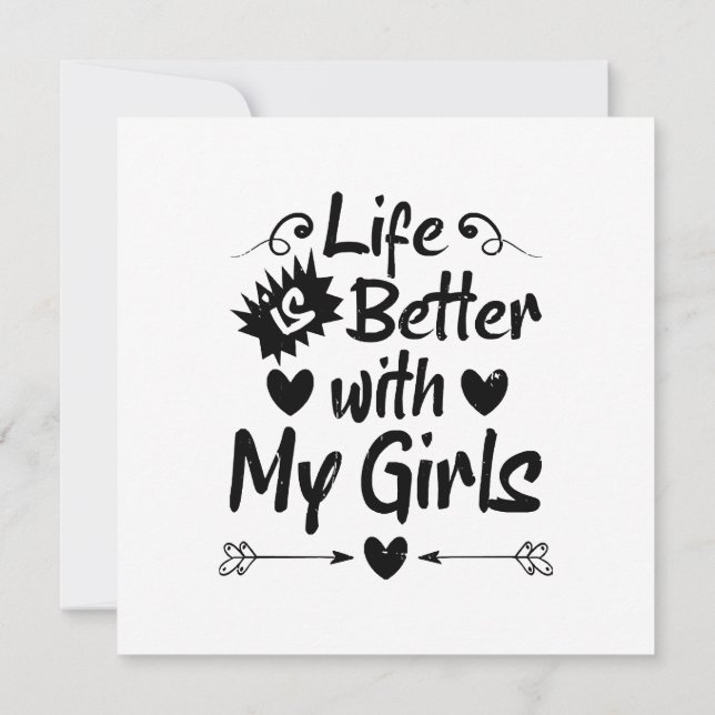 Convites A vida é melhor com minhas meninas (Verso)