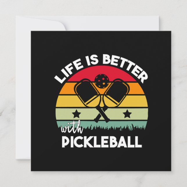 Convites A vida é melhor com o Pickleball (Frente)