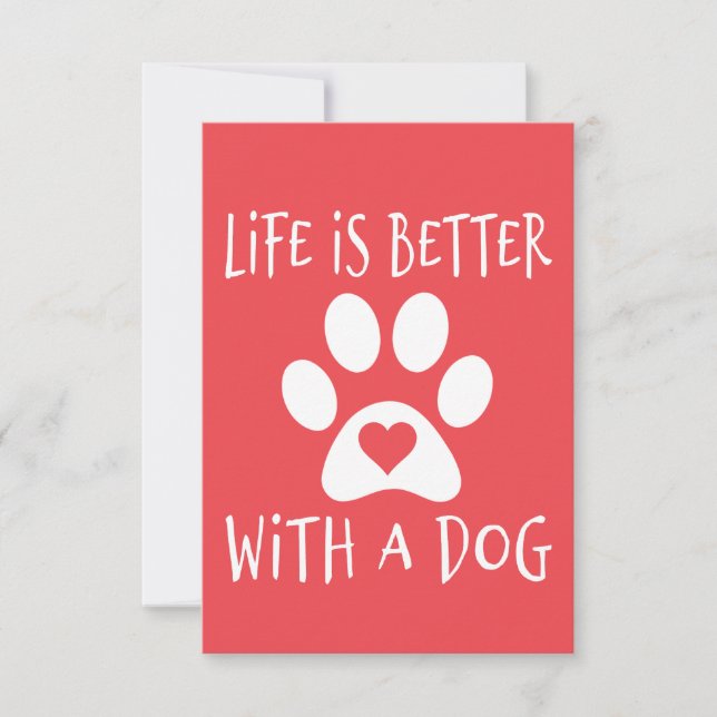Convites A Vida É Melhor Com Um Cão - Amantes de Cães    (Frente)