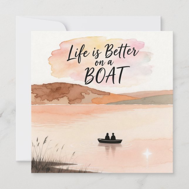 Convites A vida é melhor num barco (Frente)
