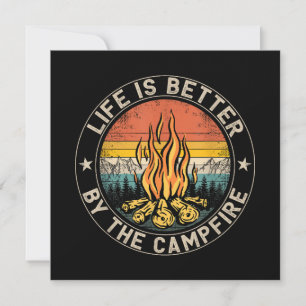 Convites A vida é melhor pelo acampamento de Campfire