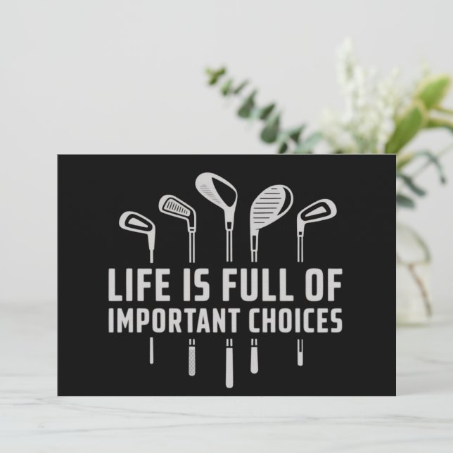Convites A Vida Está Cheia de Escolhas Importantes Golfe Go (Em pé/Frente)