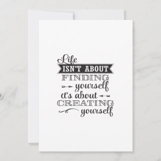Convites a vida não é sobre encontrar-se a si mesma. É sobr