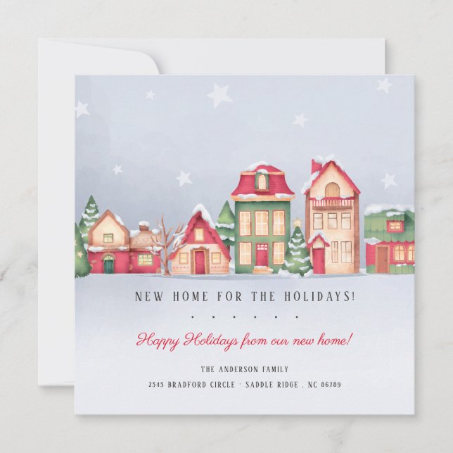 Convites A vila de inverno Nova Casa para o Natal das Féria (Frente)