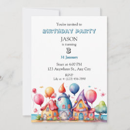 Convites A Whimsical Village of Balloon