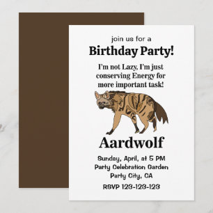 Convites Aardwolf Hiena Espiritual Animal Aniversário