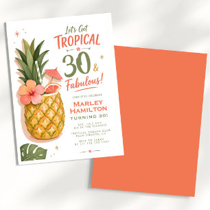 Convites Abacaxi Tropical 30 e Fabuloso Aniversário de 30 a