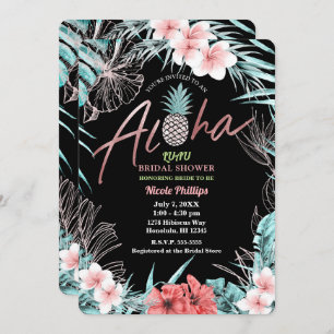 Convites Abacaxi tropical Dourado cor-de-rosa Aloha Luau
