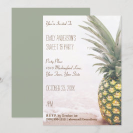 Convites Abacaxi Tropical Summer Beach Sweet 16 Aniversário
