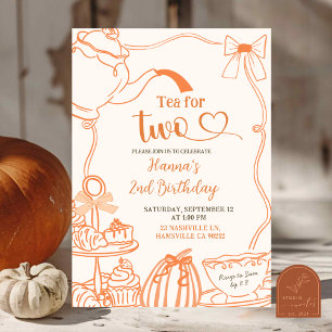 Convites Abaixe a palheta laranja-escrivada Mão desenhada p