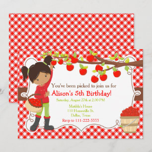 Convites Abaixo Autumn Apple Picando Afro-Americano