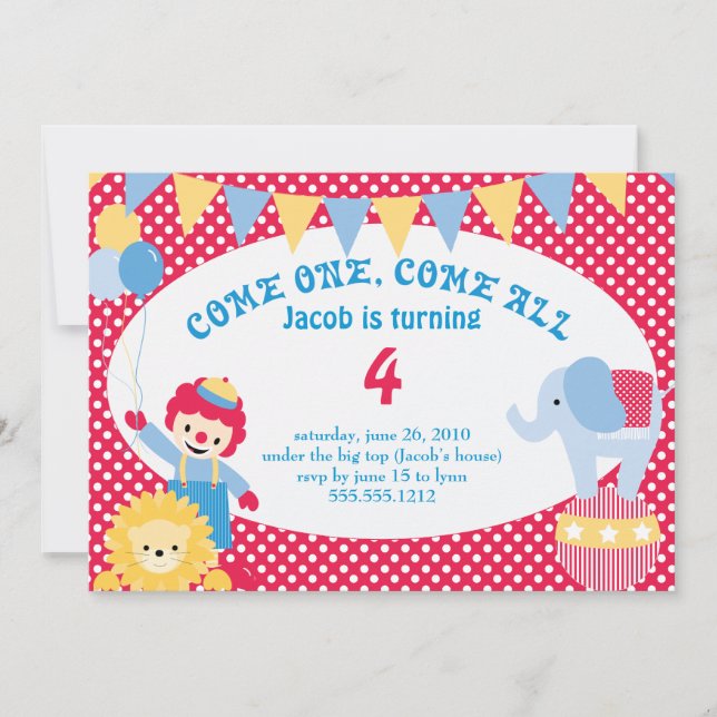 Convites abaixo do topo - aniversário de crianças (Frente)