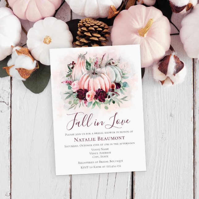 Convites Abate De Abóbora Cai No Chá de panela De Amor (Criador carregado)