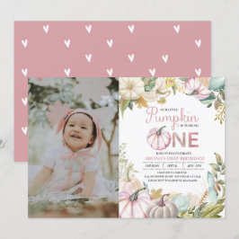 Convites Abate de Abóbora Primeiro Aniversário Rapariga de 