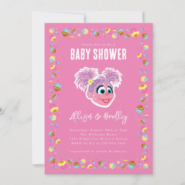 Convites Abby Cadabby Pink Baby Shower Confetti (Frente)