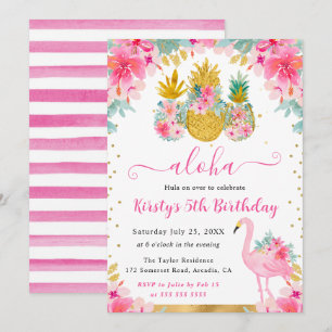 Convites Abeijas Rosa e Dourado & Festa de Aniversário Infa