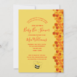 Convites Abelha Adorável Mel Ameaçada Chá de fraldas