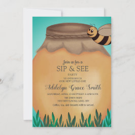 Convites Abelha de mel e Pote de mel Ver Chá de fraldas