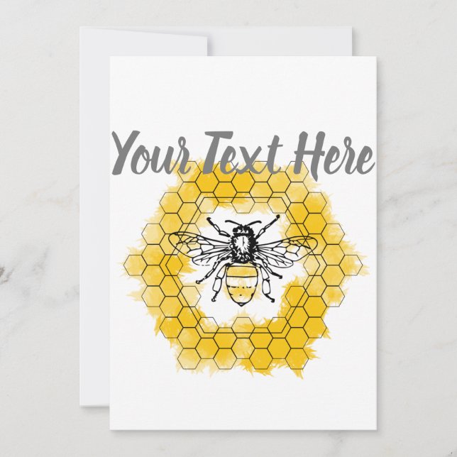 Convites Abelha melífera Abelha bumblebee tendência verão e (Frente)