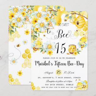 Convites Abelhas Bonitas Tão Doces para Beber Quinceanera D