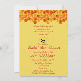 Convites Abelhas de Mel Bonita Consideradas Chás de fraldas