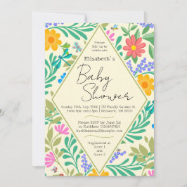 Convites Abelhas De Mel, Ladybug, Borboleta, Dragonfly & Fl