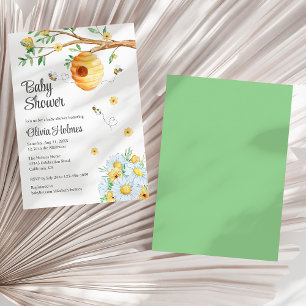 Convites Abelhas e Chás de fraldas de Camomille de Mel Boni