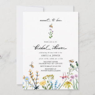 Convites Abelhas e Flores Chá de panela de aquarelas
