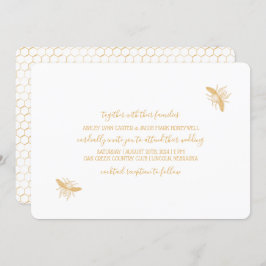 Convites Abelhas e Ouro Honeycomb Casamento 2