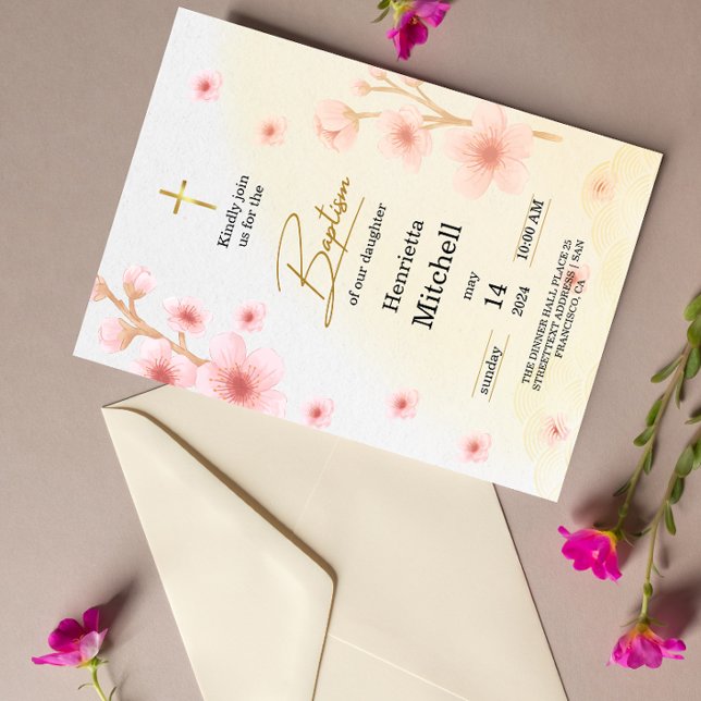 Convites "Abençoado e Batizado: Um Dia para Lembrar" (Criador carregado)