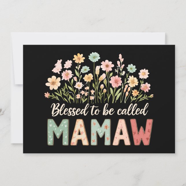 Convites Abençoado por ser chamado de Mamaw (Frente)