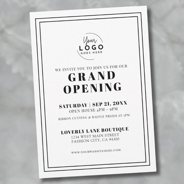 Convites Abertura do Simples Negócio de Logotipo (Simple Logo Business Grand Opening Invitation)